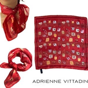 👜 Handbag Design Vintage Square Red Thin Silk Scarf | Adrienne Vittadini